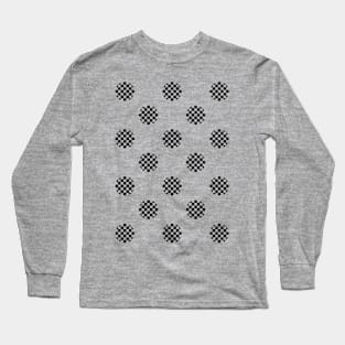 Zen Dot Pattern ICHIMATSU black Long Sleeve T-Shirt